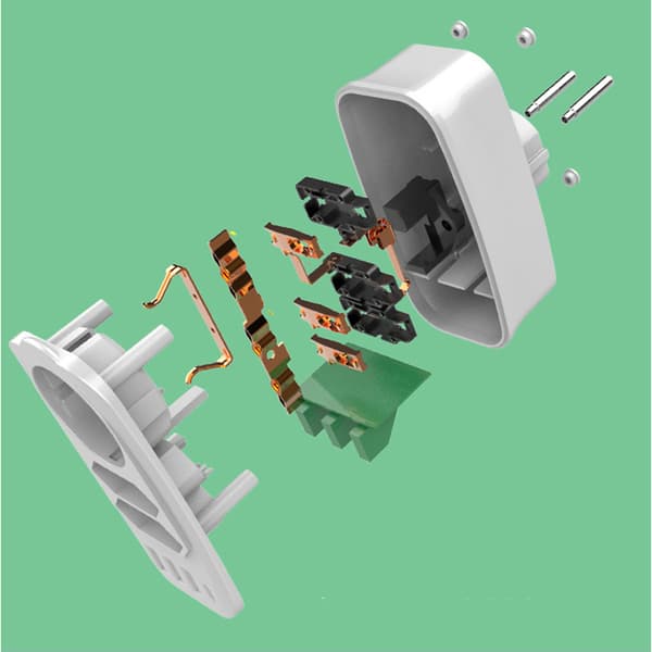 INF 7 i 1 EU-Kontaktadapter med USB A/Typ C-Portar