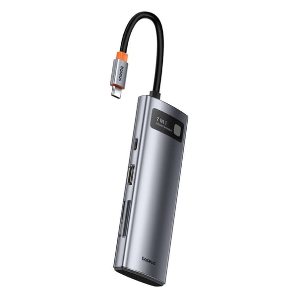 Baseus Hub 7in1 Metal Gleam Series - Grå