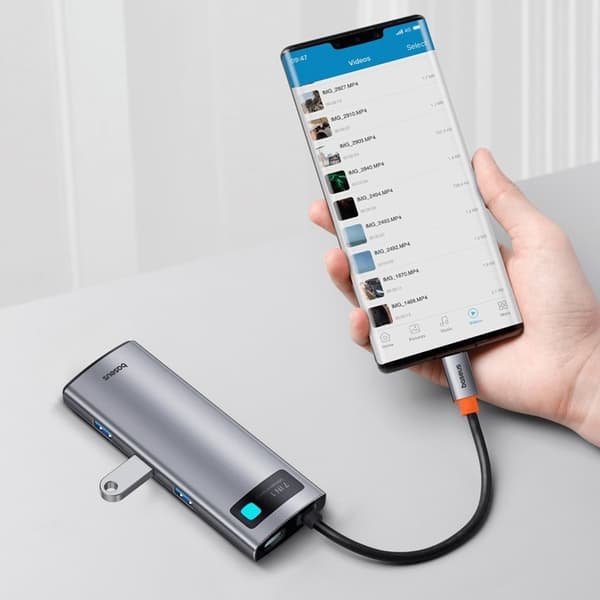 Baseus Hub 7in1 Metal Gleam Series - Grå