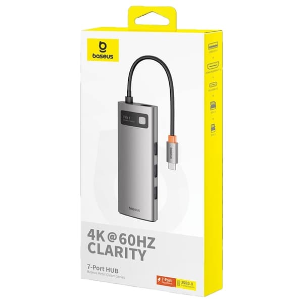 Baseus Hub 7in1 Metal Gleam Series - Grå