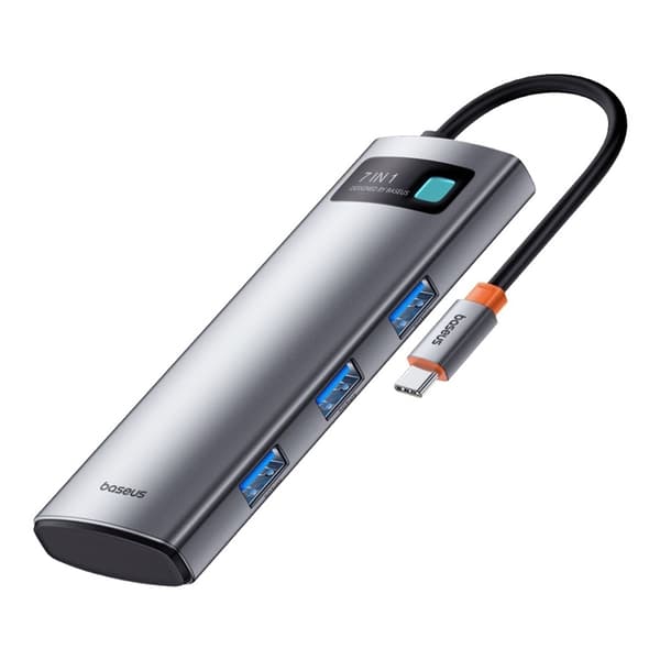 Baseus Hub 7in1 Metal Gleam Series - Grå