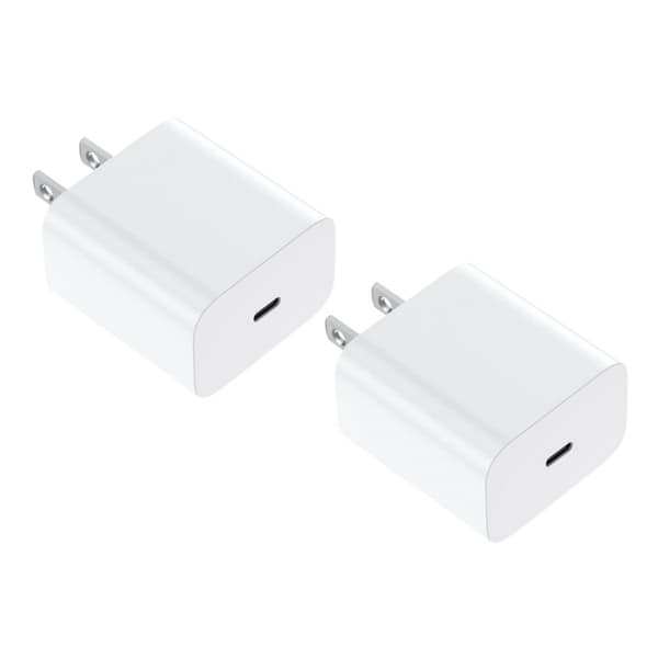 2-pakning hurtigladere med amerikansk støpsel, USB-C