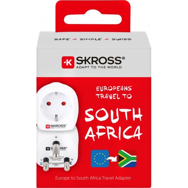 SKROSS -matka-adapteri, EUR -- Etelä-Afrikka, maadoitettu