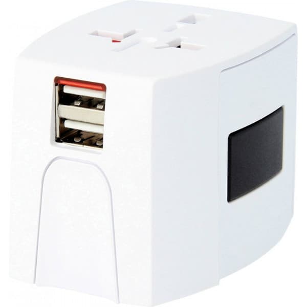 SKROSS MUV USB 2xA -rejseadapter med to USB-porte