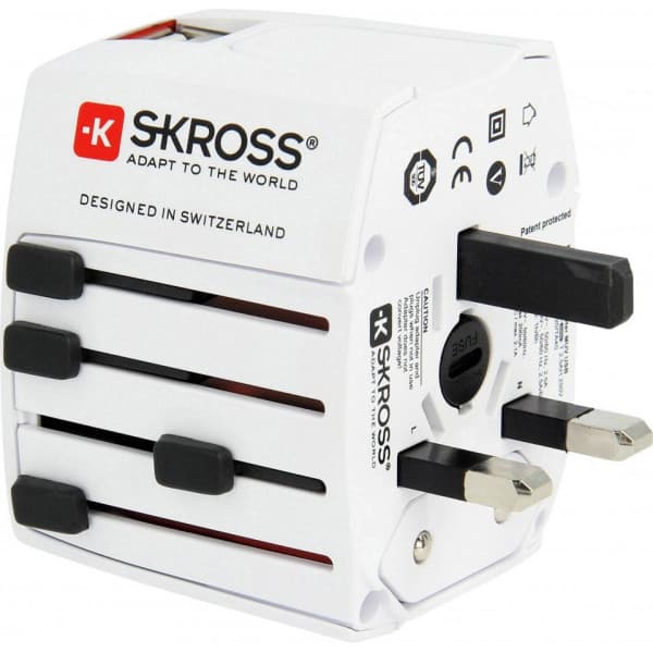 SKROSS MUV USB 2xA -rejseadapter med to USB-porte