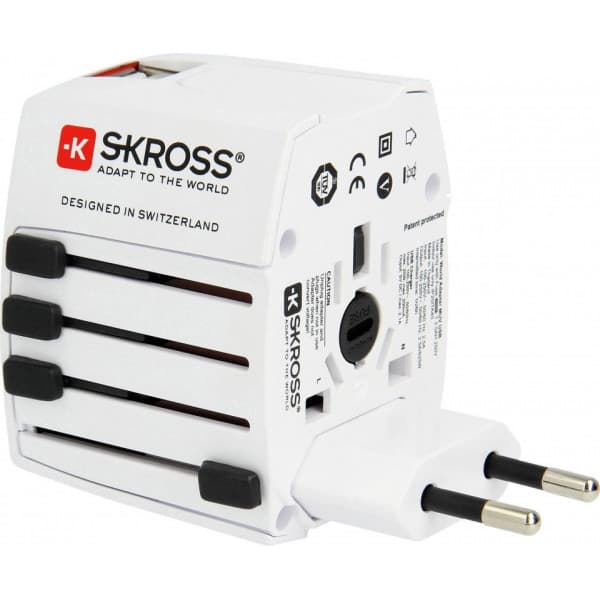 SKROSS MUV USB 2xA -rejseadapter med to USB-porte