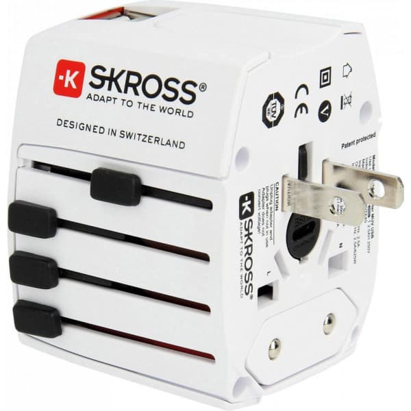 SKROSS MUV USB 2xA -rejseadapter med to USB-porte