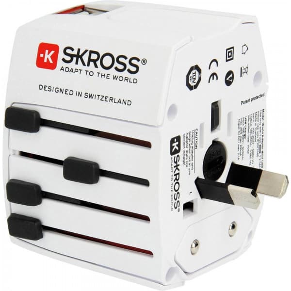 SKROSS MUV USB 2xA -rejseadapter med to USB-porte