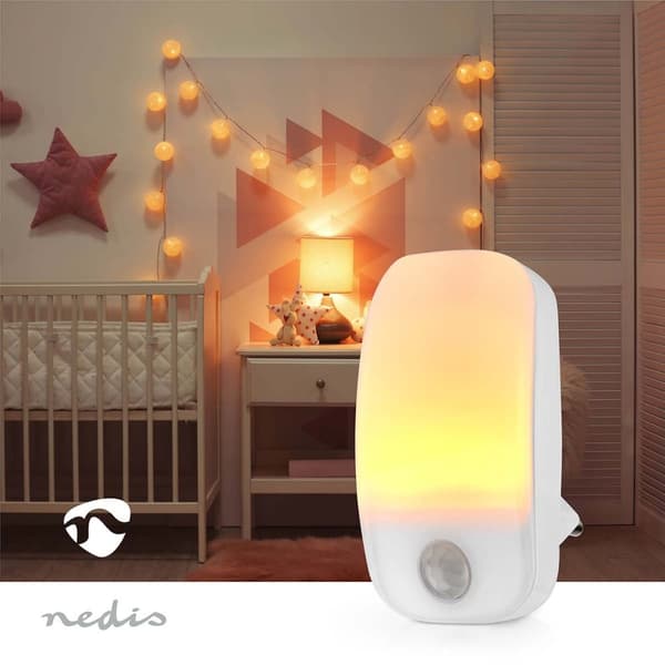 Nedis Plug-In LED Yövalo | Liiketunnistin | Hämärätunnistin | 0.55 W | 11 lm | Lämmin Valkoinen