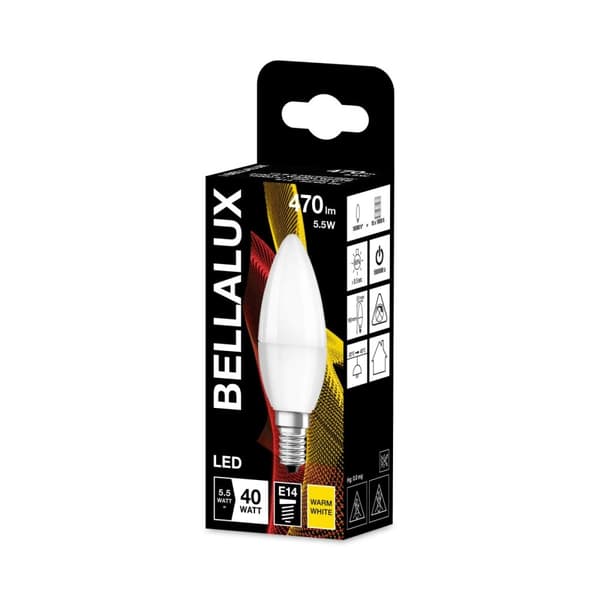 bellalux candle frosted heatsink 40W/827 E14