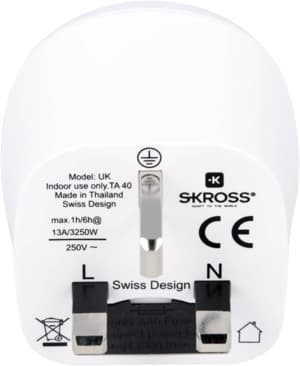 SKROSS matka-adapteri Eurooppa —> Iso-Britannia