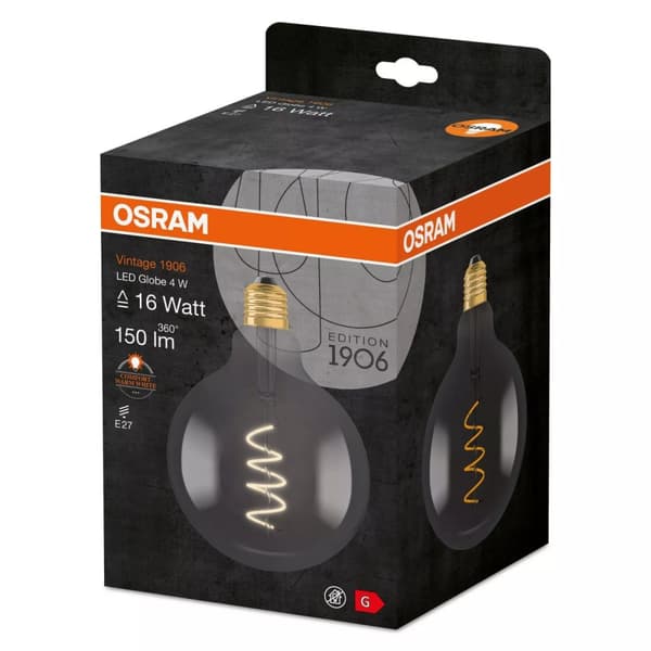 LEDVANCE LED 1906 Vintage Globe 15W/820 fil spi smoke, E27