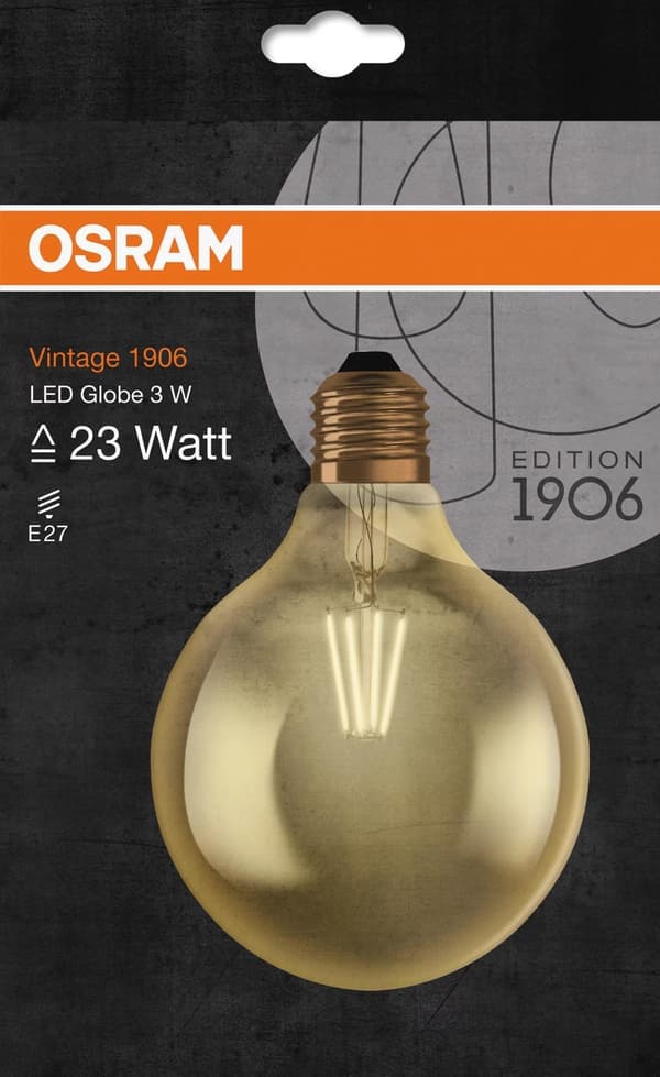 LEDVANCE LED 1906 Vintage Gold, 2,8W/21W, E27 Glob