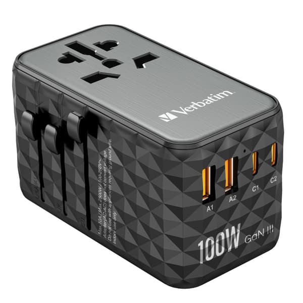 Verbatim UTA-06 GaN III Universal Reseadapter med 2 x USB-C PD
