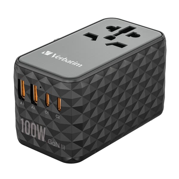 Verbatim UTA-06 GaN III Universal Reseadapter med 2 x USB-C PD