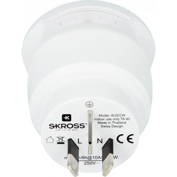 SKROSS Combo World -reseadapter Australien/Kina 2in1, Australien och Europa