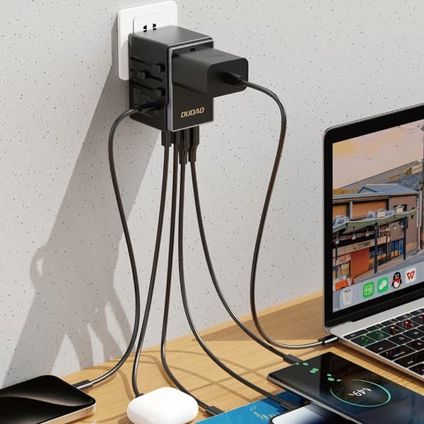 Dudao Reseadapter 35W 3x USB-C 2x USB-A A35Pro - Svart