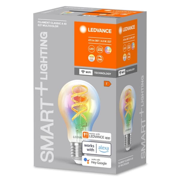 LEDVANCE SMART+ std 4,8W/RGB+827-865 (40W) cl fil E27 WiFi