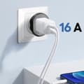 Miniatyrbild 3 av 4: Reseadapter Europeisk typ E-kontakt 16A Säker anslutning Blå Stjärna Vit