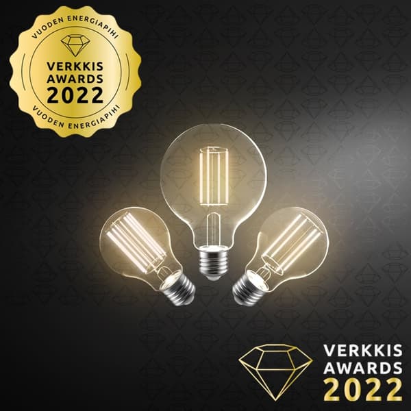 Airam LED G95-pære, E27, 3000K, 470lm, klar kobber