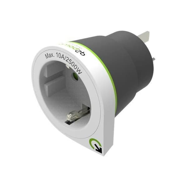 Q2Power Europe to Australia Adapter för CEE 7-4 nätkontakt, Europlug (R) för SAA AS 3112 (P) 100-250 V 10 A svartâ € ¦