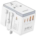 Miniatyrbilde 2 av 3: Dudao reiseadapter 35W EU / UK / AUS / US / JP med 3x USB-C 2x USB-A - Hvit
