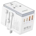 Miniatyrbillede 1 af 3: Dudao Travel Adapter 65W EU/US/JP/AUS/UK med 2x USB-C 2x USB-A - Hvid