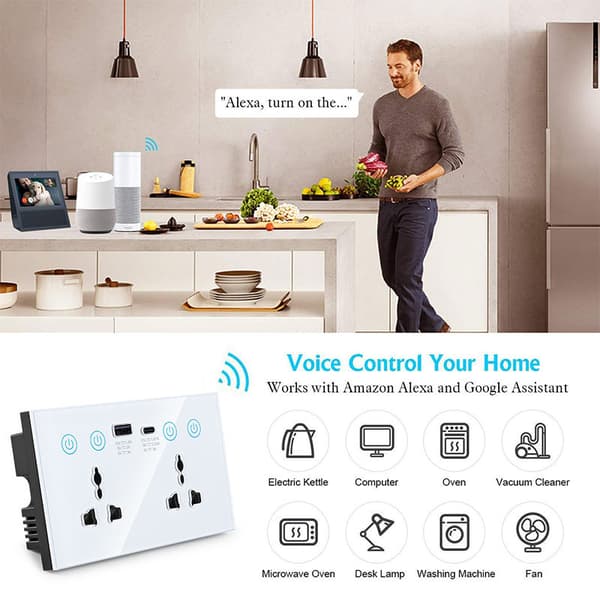 INF Smart WiFi vägguttag DS-1450WN - Svart