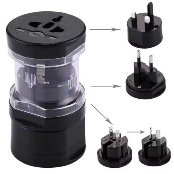 Universal Reseadapter för Alla Länder Svart