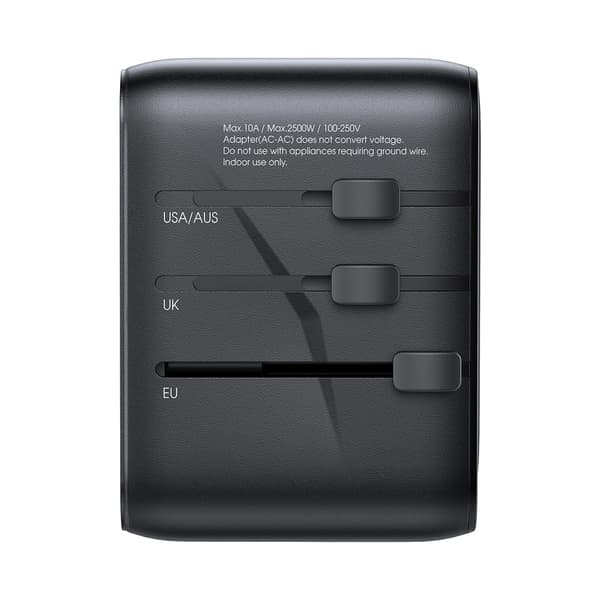 Joyroom Rejseadapter 17W med EU / US / UK / JP / AU / CN - Svart