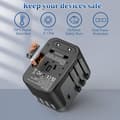 Miniatyrbild 3 av 6: Allt-i-ett reseadapter med 4 USB 5.6A och 1 USB C Frosted Universal Plug Adapter Frankrike till engelska, USA
