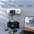 Miniatyrbild 4 av 6: Allt-i-ett reseadapter med 4 USB 5.6A och 1 USB C Frosted Universal Plug Adapter Frankrike till engelska, USA