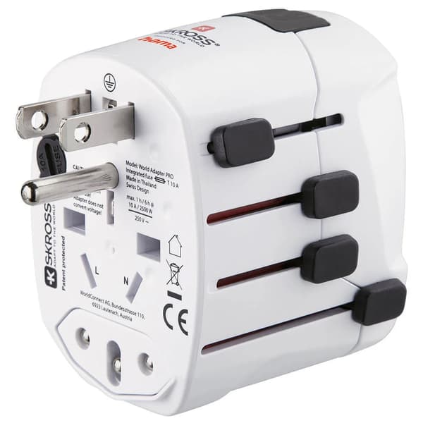Hama Skross Pro EU til World Travel Adapter med jordet støpsel