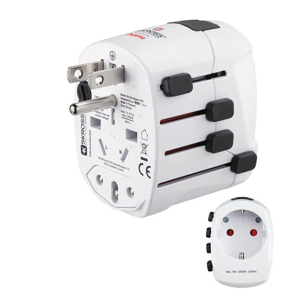 Hama Skross Pro EU til World Travel Adapter med jordet støpsel