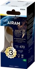 Miniatyrbillede 5 af 5: Airam LED A60-lampe, E27, 4000K, 470lm, klar kobber