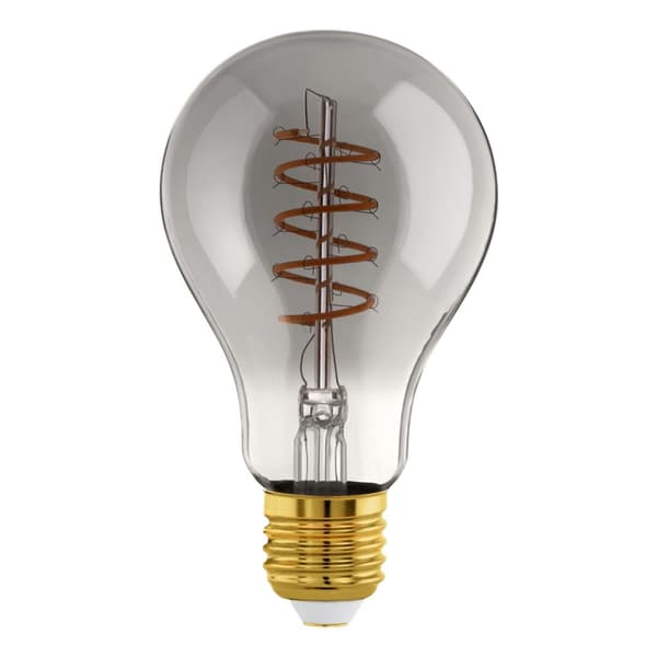 Eglo E27 A60 spiral, røg - Varm hvid - Zigbee, Bluetooth