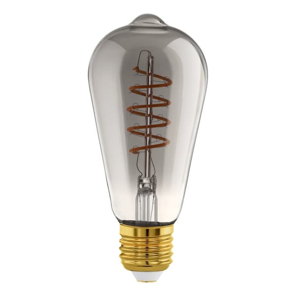 Eglo E27 ST64 spiral, røyk - Varm hvit - Zigbee, Bluetooth