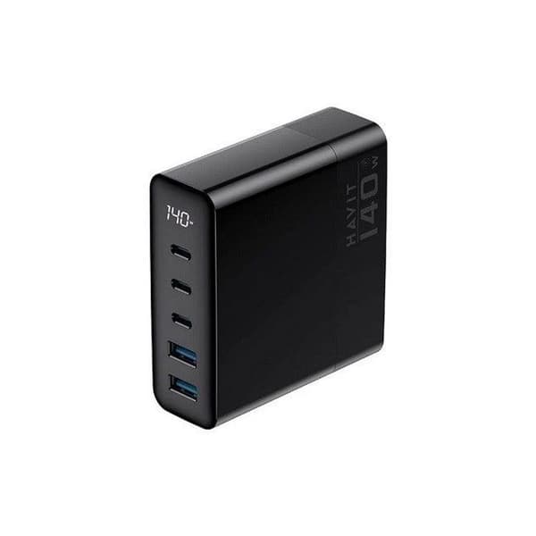 Reseadapter - universalkontakt - Havit resekontaktadapter - UCLE004 EU - 140W reseladdare Svart