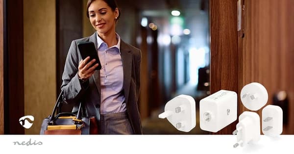 Nedis Travel Adapter | 100 - 240 V AC 50/60 Hz | 65 W | Hvit