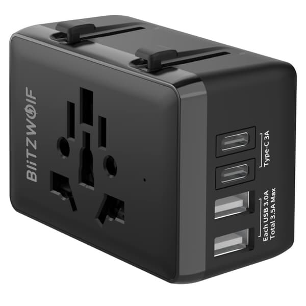 BW-TA1 Universal reseadapterkontakt med 4 USB EU UK US AU AC-laddaradapter Uttag Omvandlaruttag - EU-kontakt