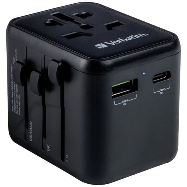Reseadapter - VERBATIM - Universal reseadapter UTA-02 PD20W / QC / 1xUSB / 1xType-C
