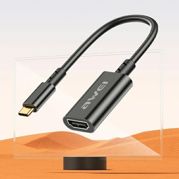 Awei USB-C Till HDMI Adapter 4k 30Hz - Svart