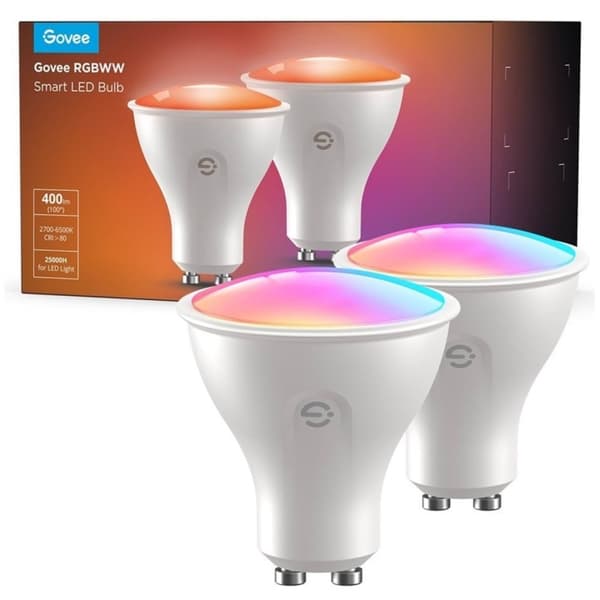 Govee GU10 WiFi & BLE RGBWW Pære 400lm (2-Pack) - Løft din belysningsoplevelse