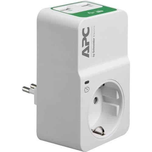 APC Surge Suppressor/Protector från Schneider Electric SurgeArrest Essential - 1 x CEI 23-16, 2 x USB - 2,50 kVA - 918 J -