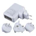 Miniatyrbild 1 av 4: INN Resaadapter med 4 kontaktpluggar och 4 USB 5V 2A strömomvandlingskontakt EU USA UK gemensam för många länder bärbar