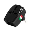 Miniatyrbild 1 av 5: Reseadapter Typ L Italien 3 universella uttag Akashi Svart