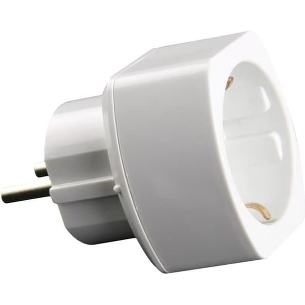 Adapter M France till F SCHUKO vit