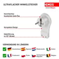 Miniatyrbild 3 av 4: Emos - P0066-EMOS - Adaptator för flexibel kabel Typ Frankrike Shuko 16 A