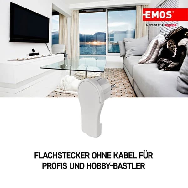 Emos - P0066-EMOS - Adaptator för flexibel kabel Typ Frankrike Shuko 16 A