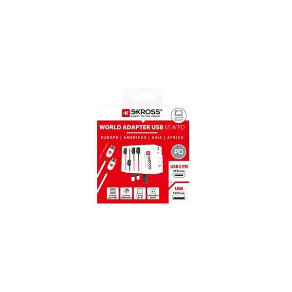 Reseadapter - Skross - MUV AC65PD - Universal - 1300 W - USB